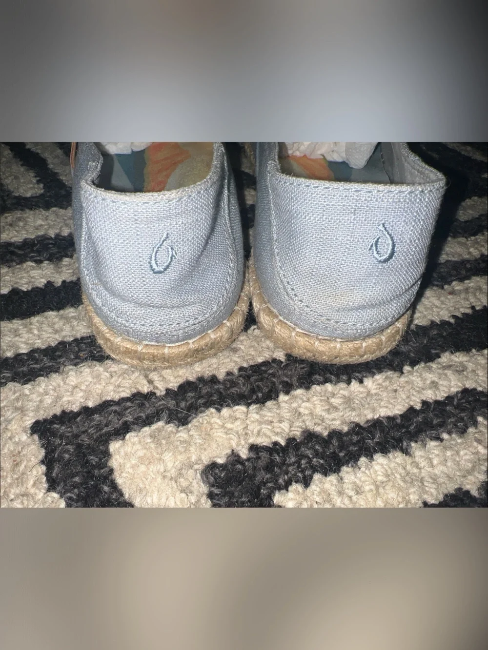 OluKai Light Blue Canvas Slip-On Espadrilles for Men